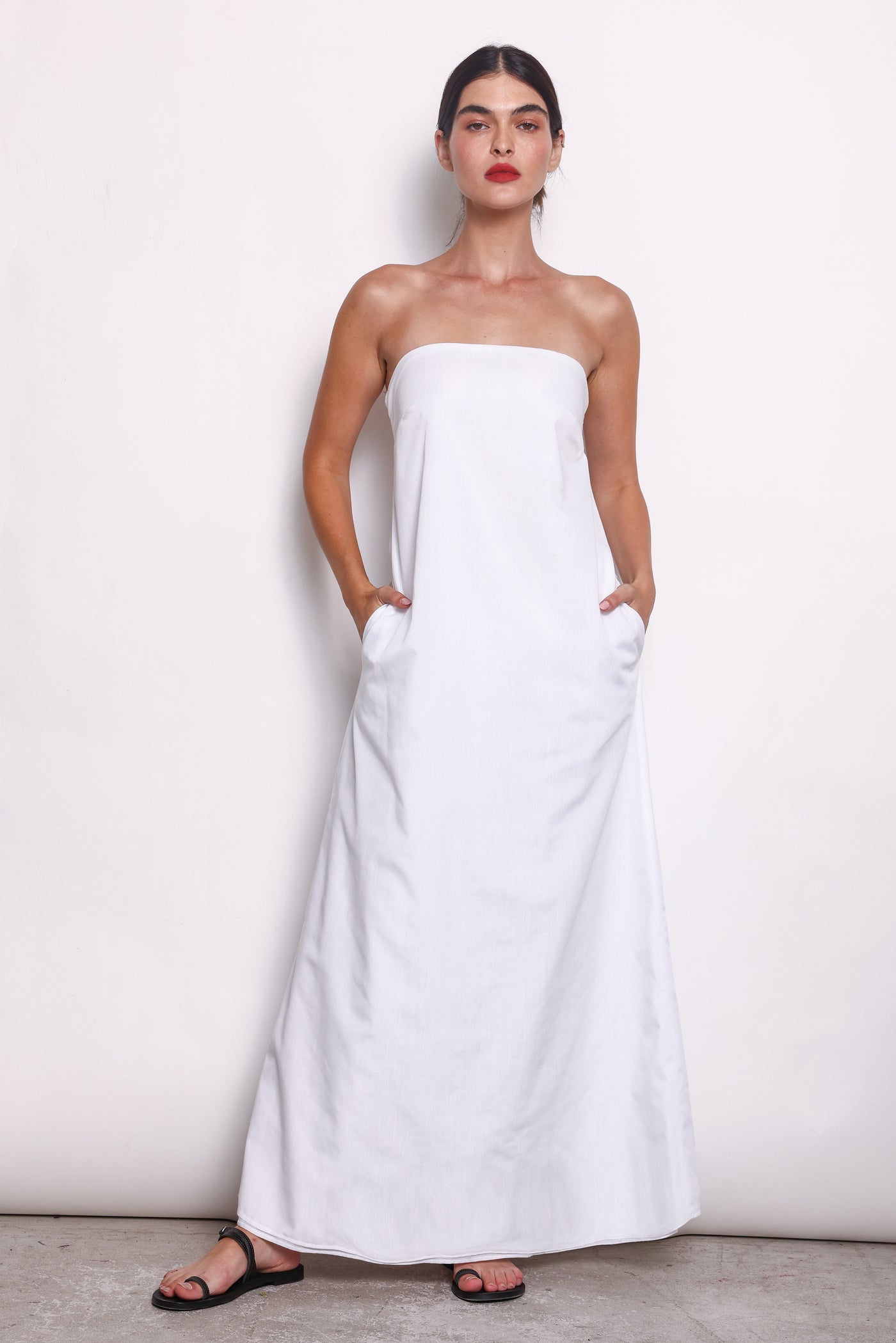 Eva Strapless Dress - White