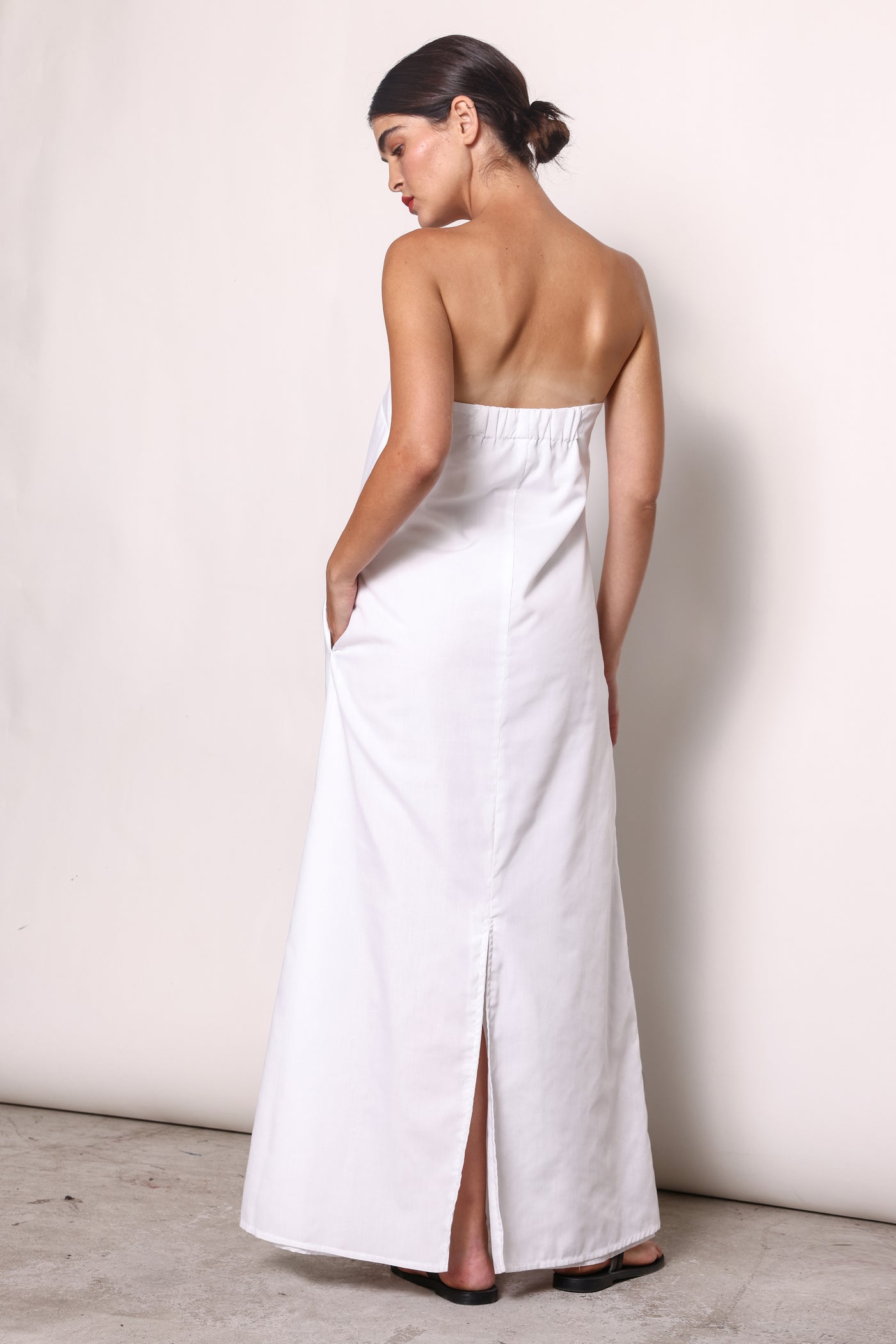 Eva Strapless Dress - White