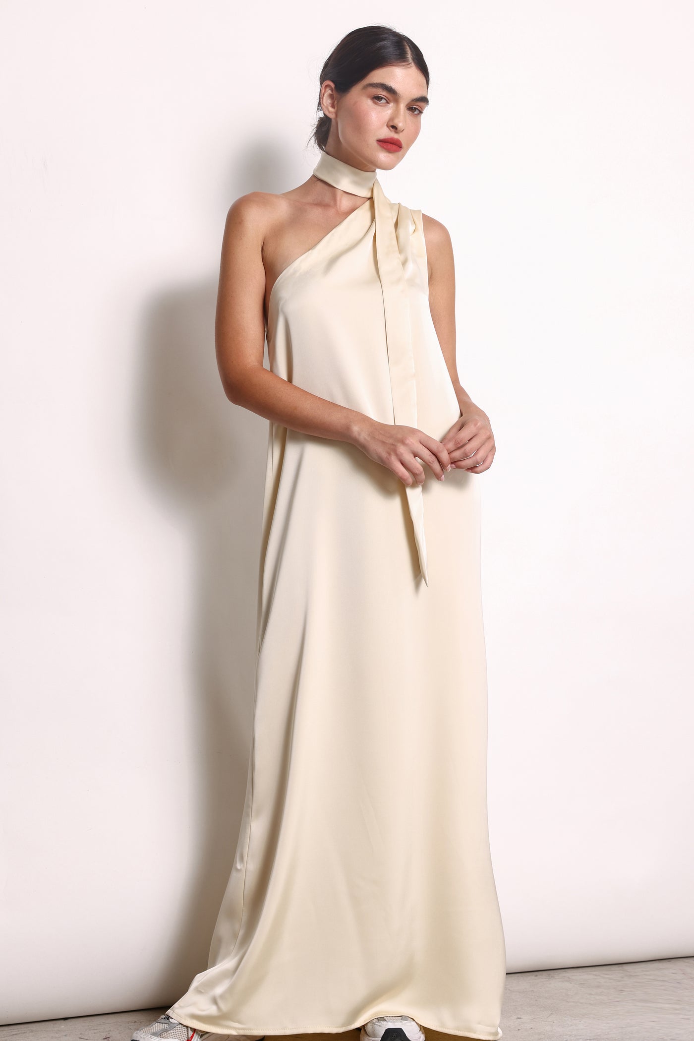 Emmanuelle Asymmetrical Dress - Ivory