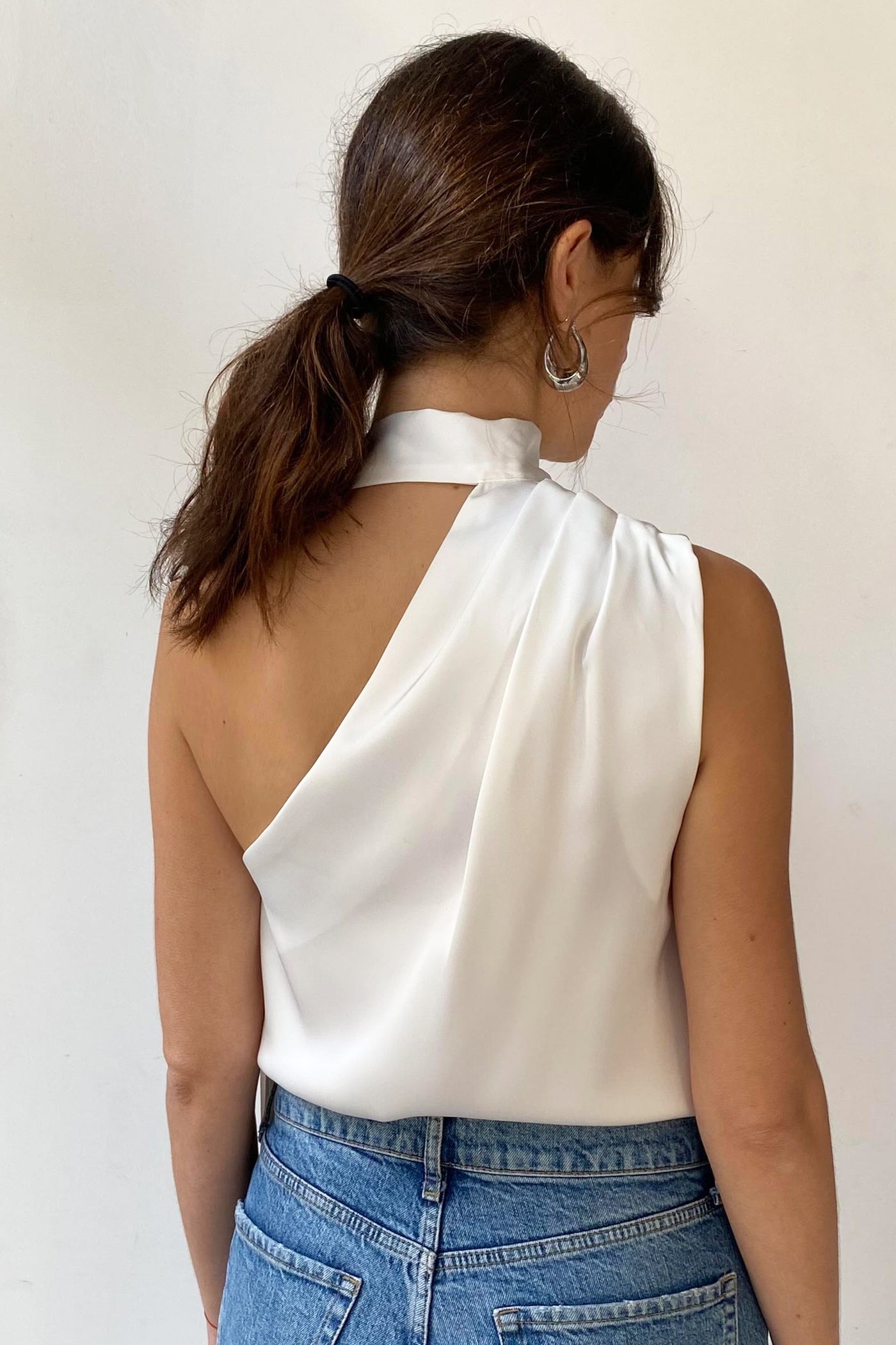 Nina Asymmetrical Top - White