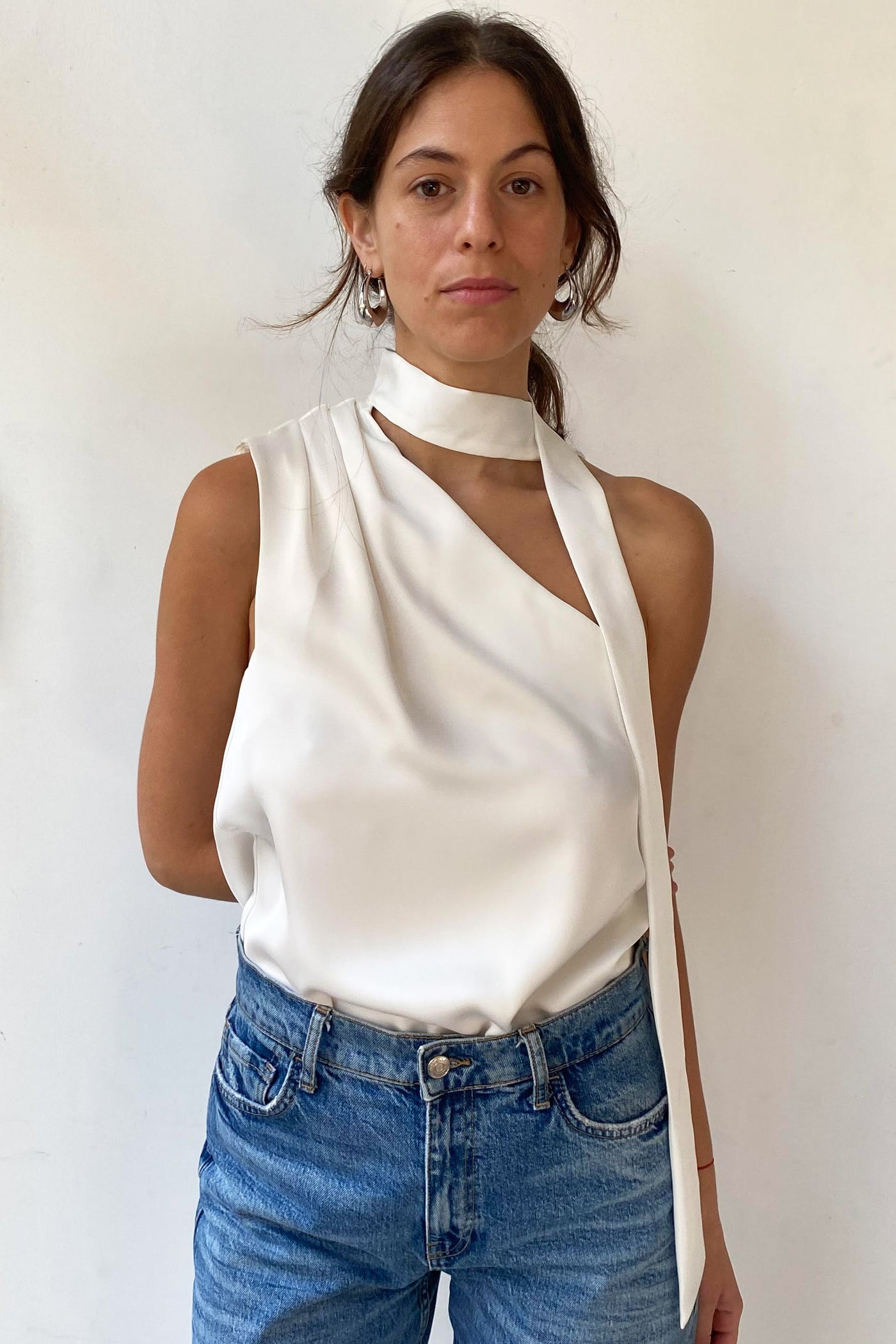 Nina Asymmetrical Top - White