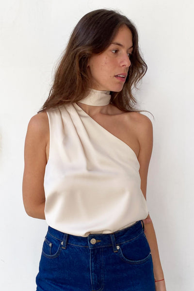 Nina Asymmetrical Top - Ivory